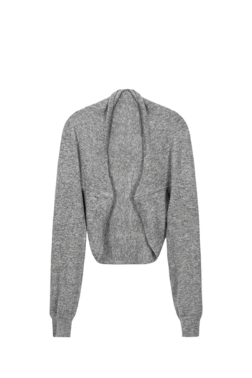 CASHMERE WOOL MULTI-WAY BOLERO TOP IN HEATHER GREY