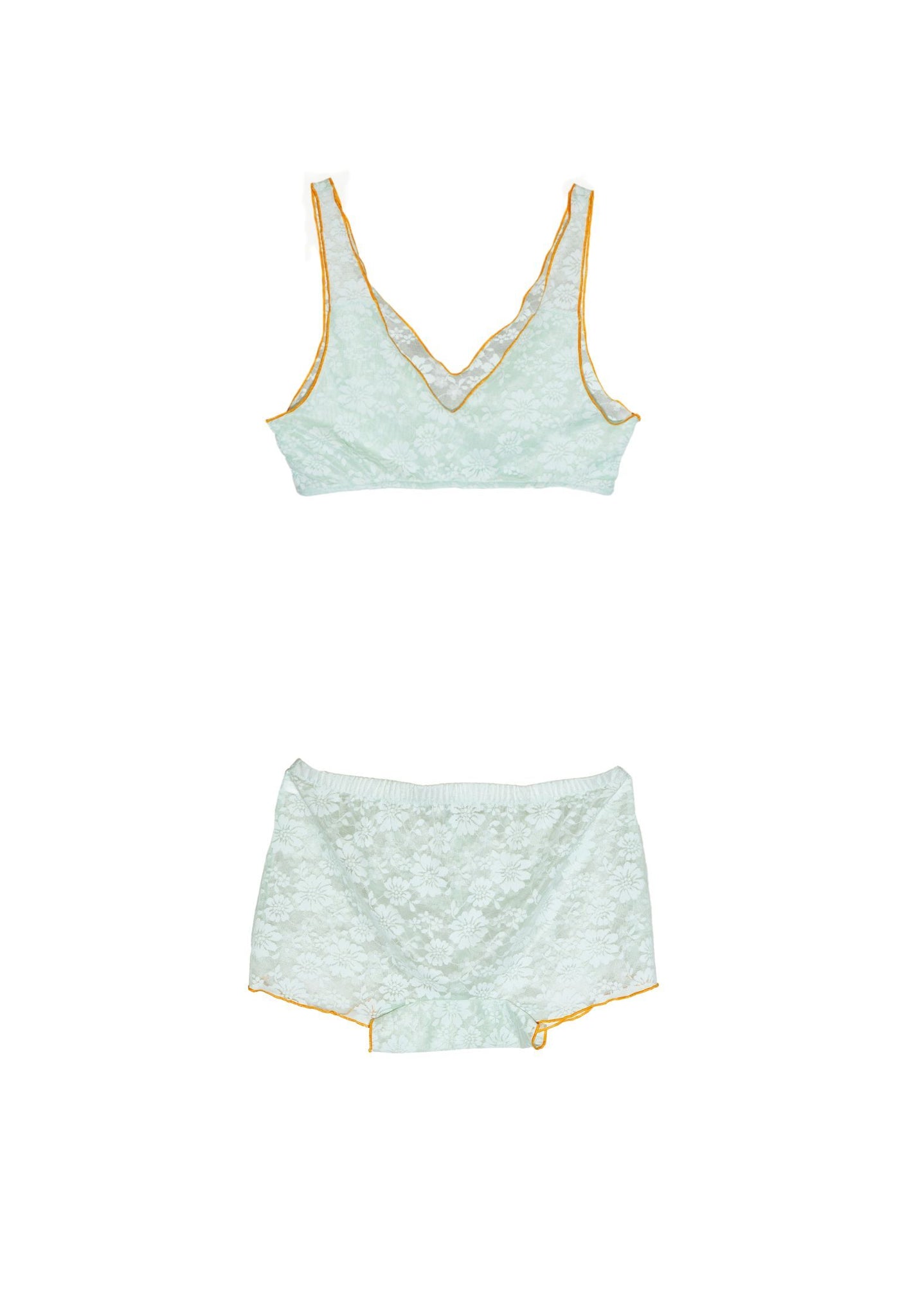 Silky Floral Mesh Bralette + Boy Short Bundle