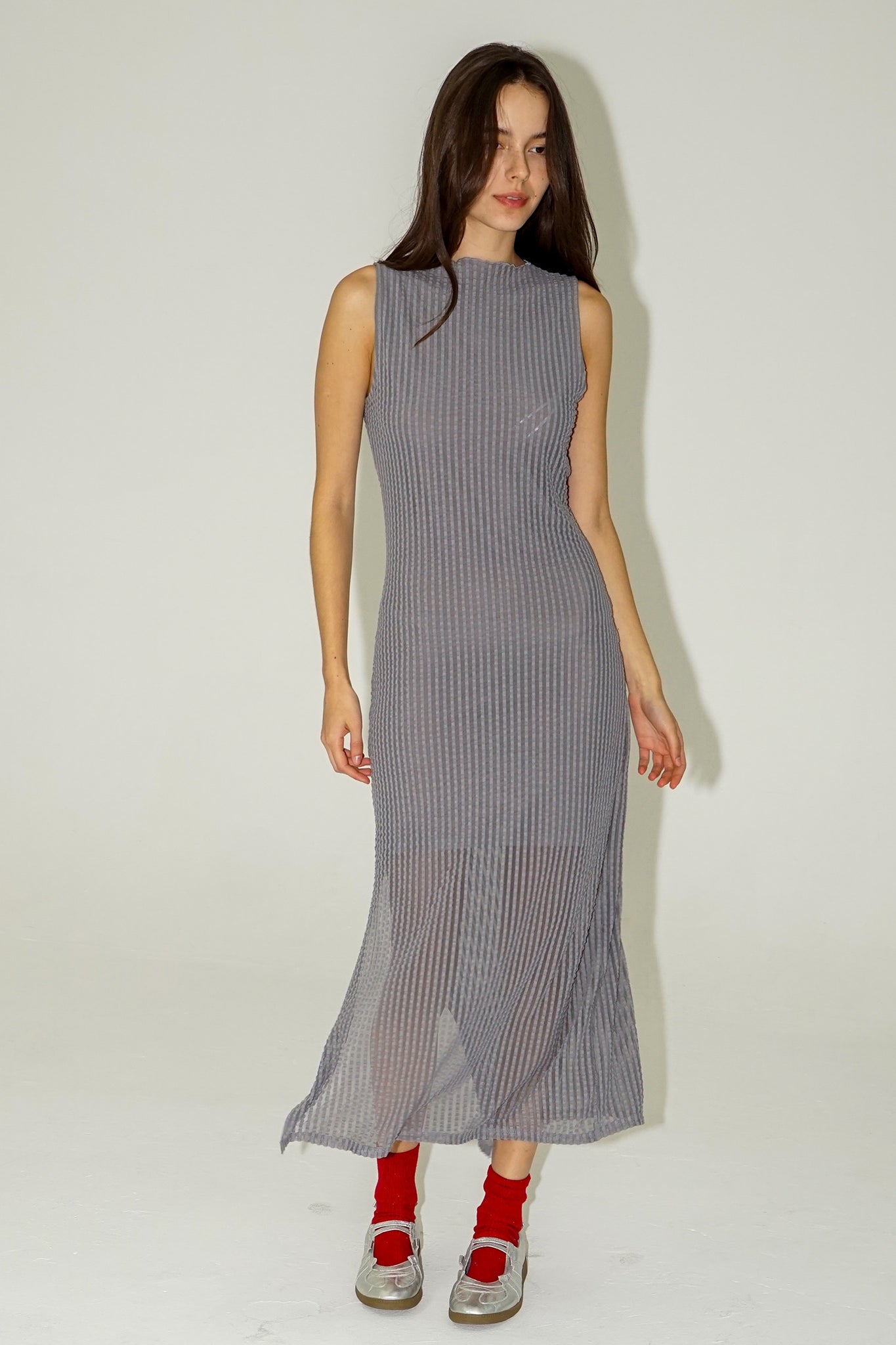 ADDISON SEERSUCKER MIDI DRESS