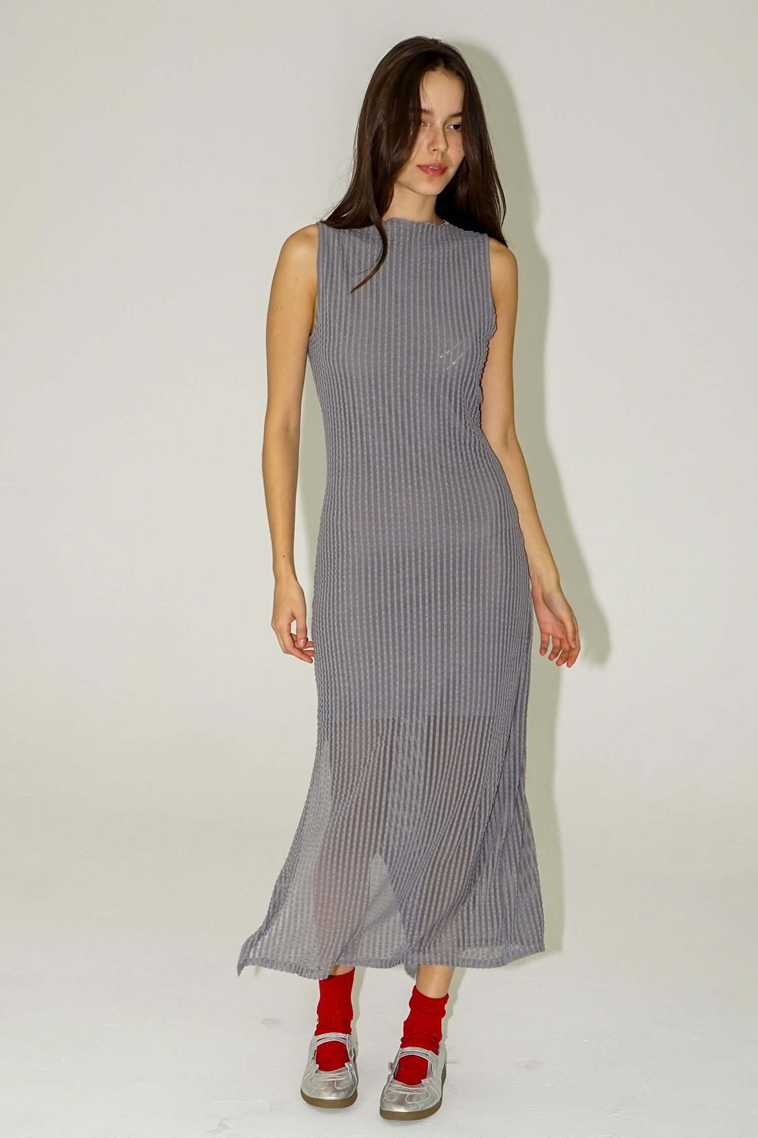 ADDISON SEERSUCKER MIDI DRESS