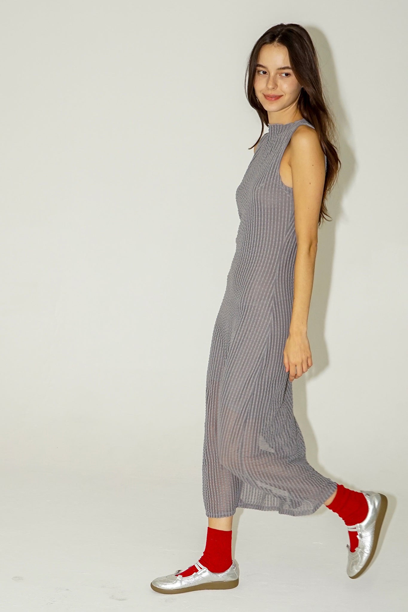 ADDISON SEERSUCKER MIDI DRESS