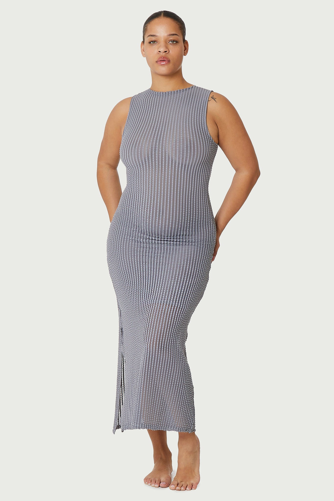 ADDISON SEERSUCKER MIDI DRESS