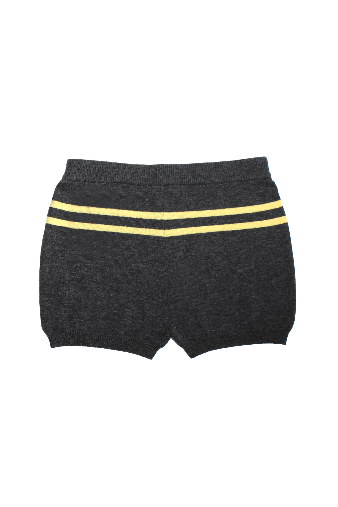CASHMERE WOOL STRIPE SHORTS IN CHARCOAL