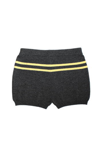 CASHMERE WOOL STRIPE SHORTS IN CHARCOAL