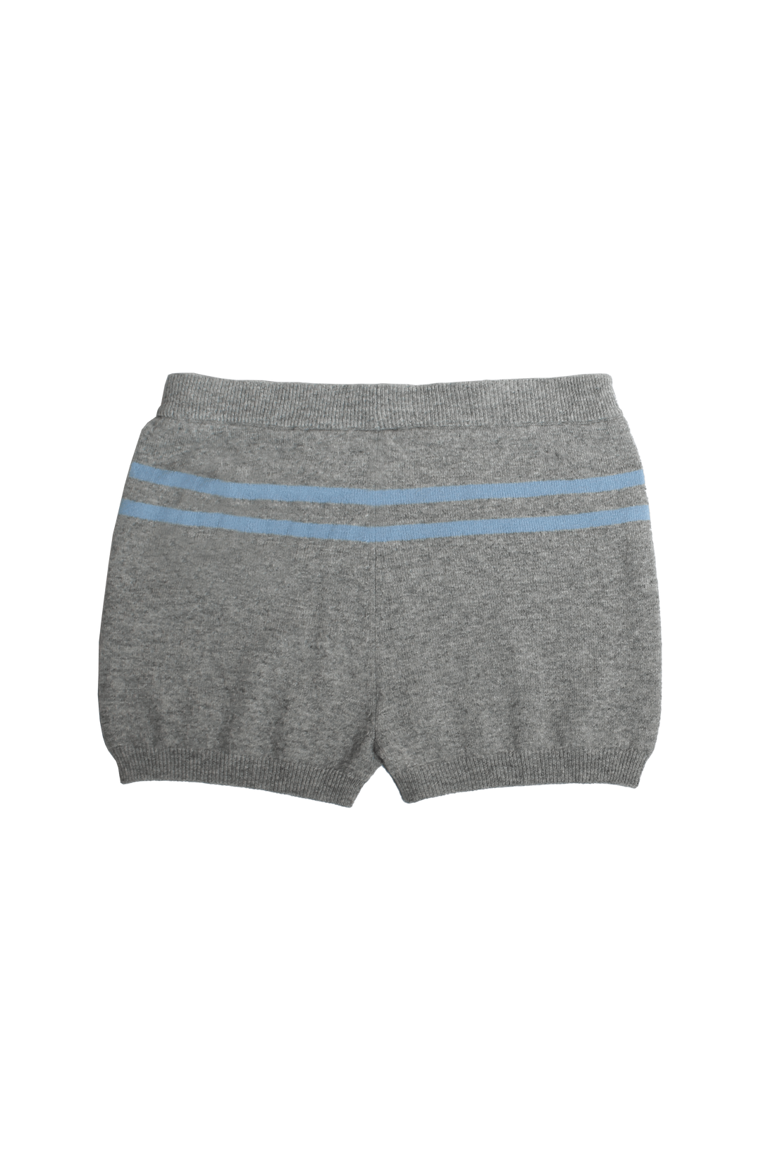 STRIPE KNIT SHORTS IN CHARCOAL AND BUTTER