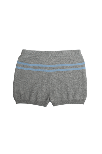 STRIPE KNIT SHORTS IN CHARCOAL AND BUTTER