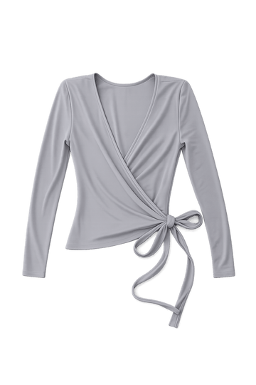 BALLERINA WRAP TOP IN GRAY