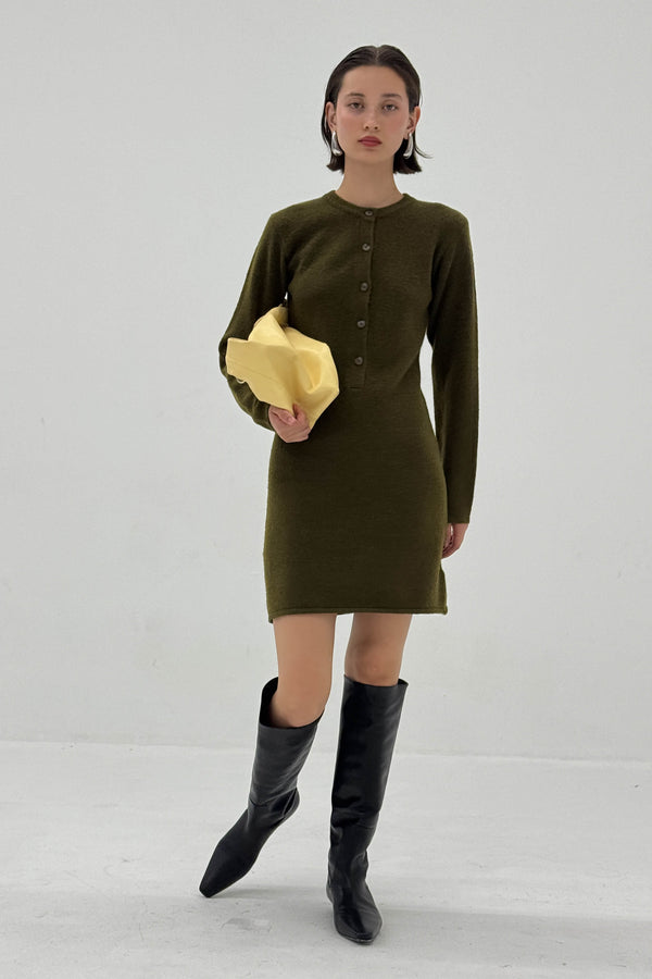 long sleeve slouchy dress Long Sleeve Slouch Waist Dress Black
