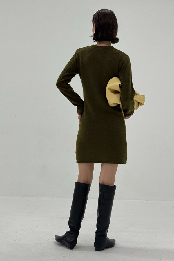slouchy long sleeve dress Slouchy Long Sleeve Mini Dress S / Green