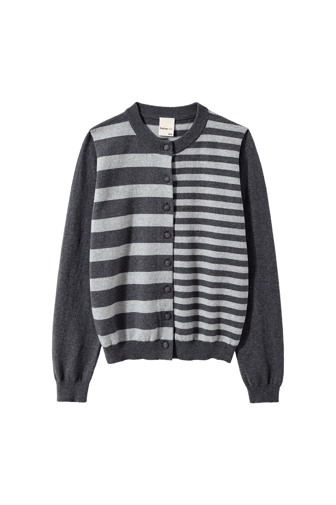 AYLA CARDIGAN IN CHARCOAL AND HEATHER GRAY