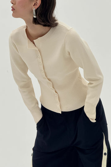 High Rib Waist Cardigan