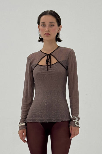 MARIPOSA LONG SLV BOW TEE