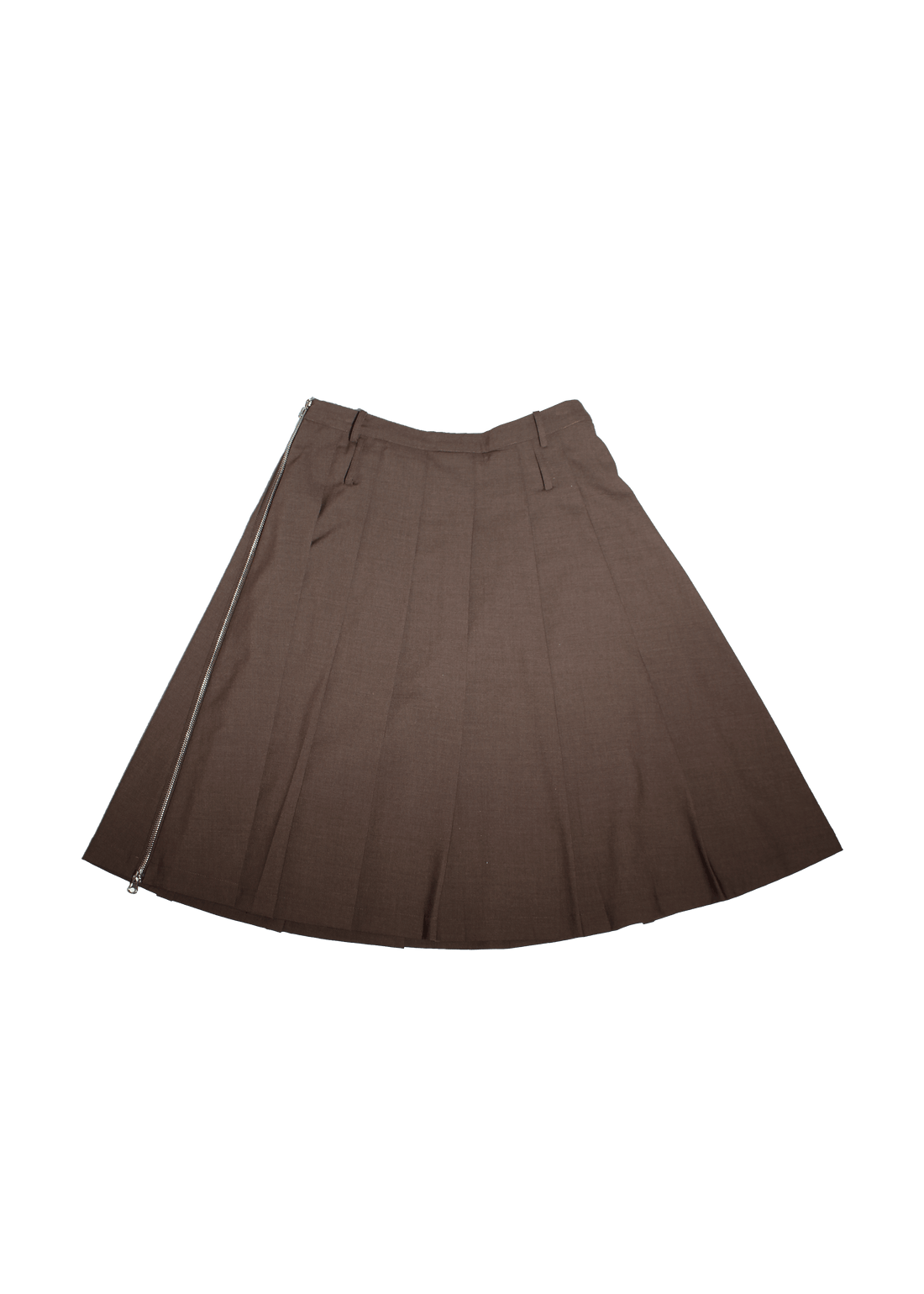 Side Zipper Pleated Skirt