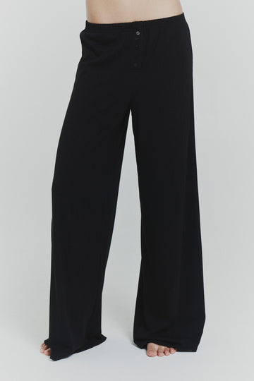 BUTTON LOUNGE PANTS IN CHARCOAL
