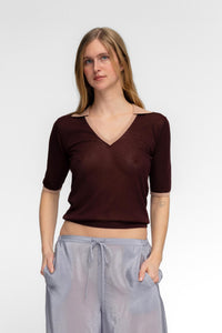 DEEP RED AND DUSTY PINK / XS/S