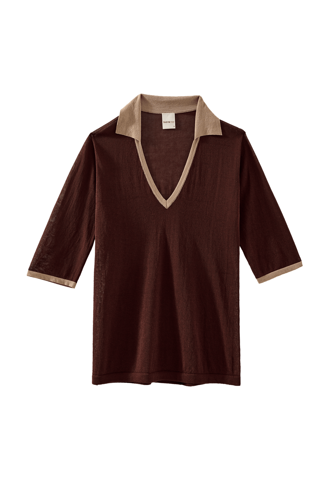 SERIN TOP IN DEEP RED AND DUSTY PINK