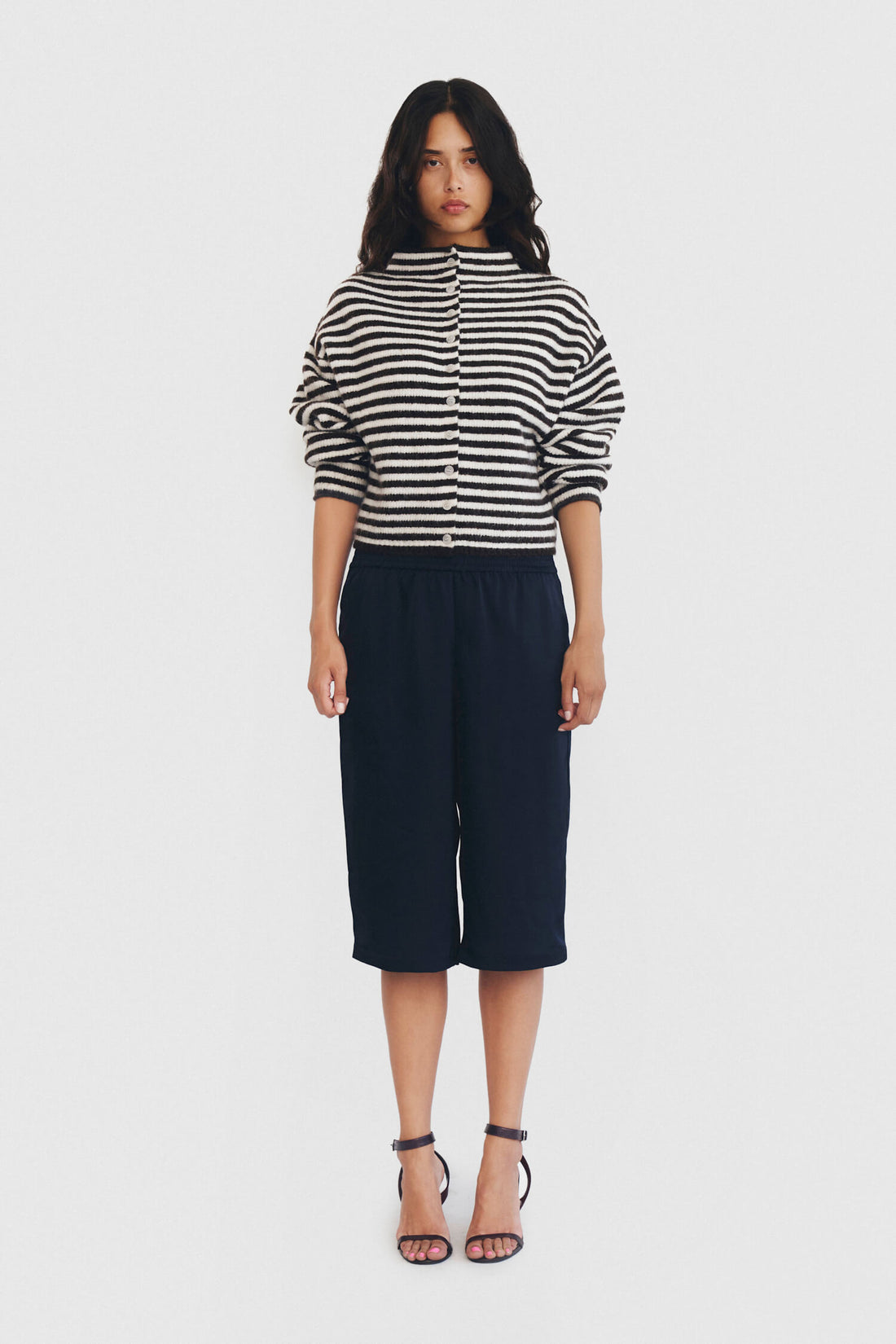 Siel Cardigan In Brown Stripe