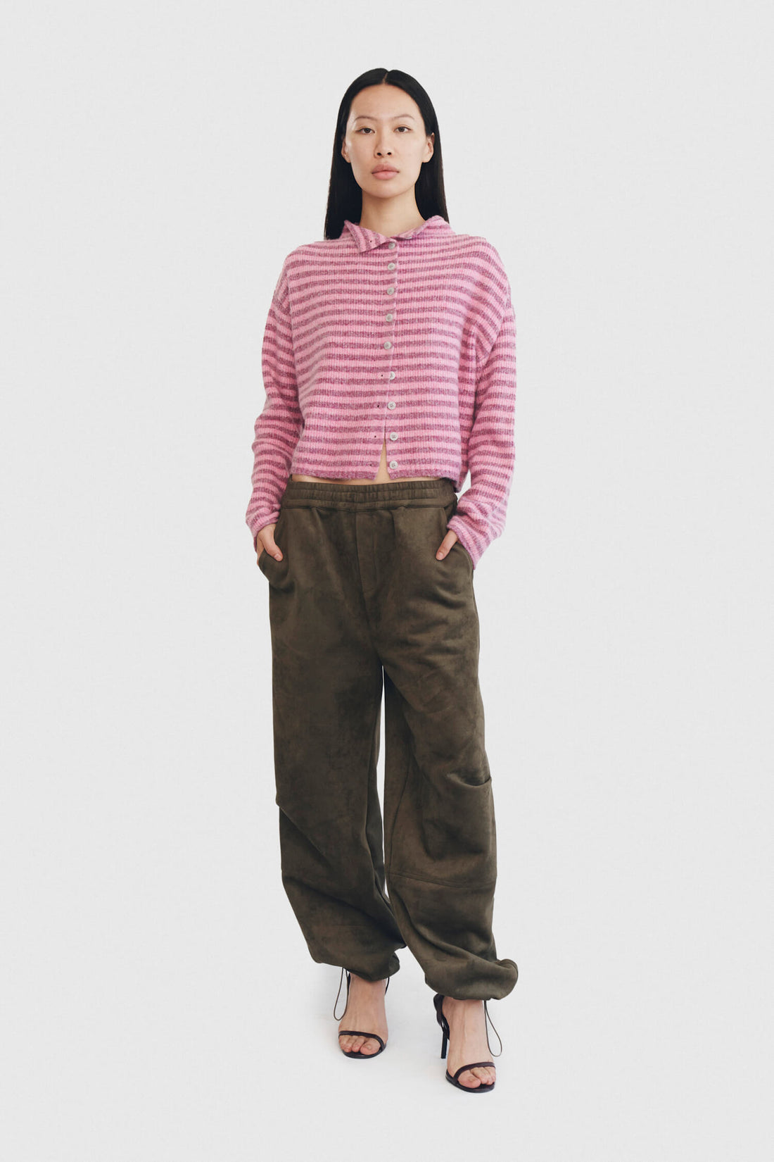 Siel Cardigan In Pink Stripe