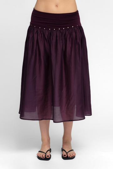 YUAN SKIRT IN PLUM