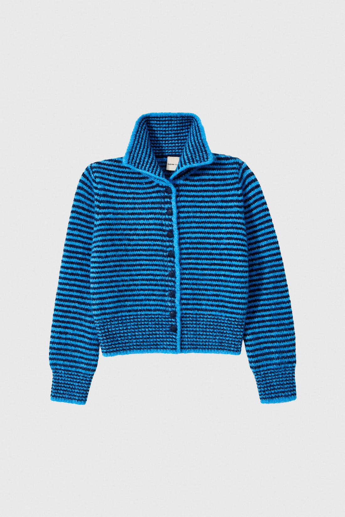 Ho-Sook Knit Cardigan In Sky Blue Strip