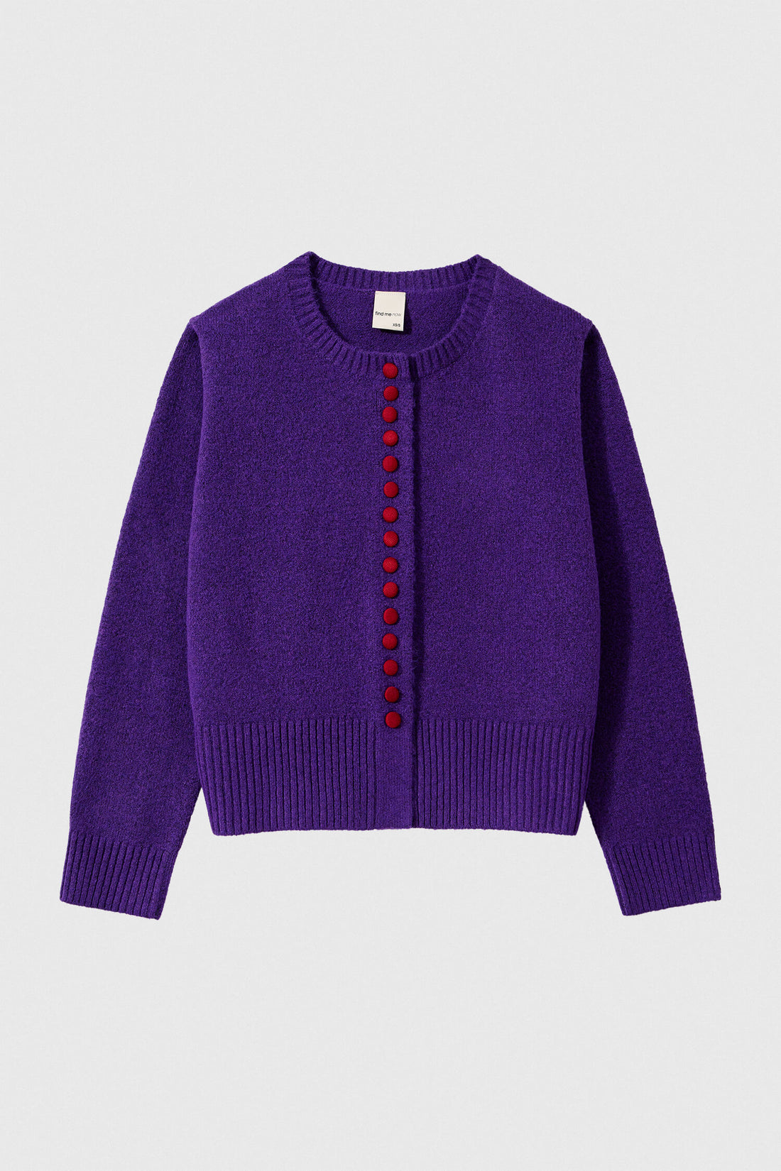 Iseul Crew Cardigan In Plum Pudding