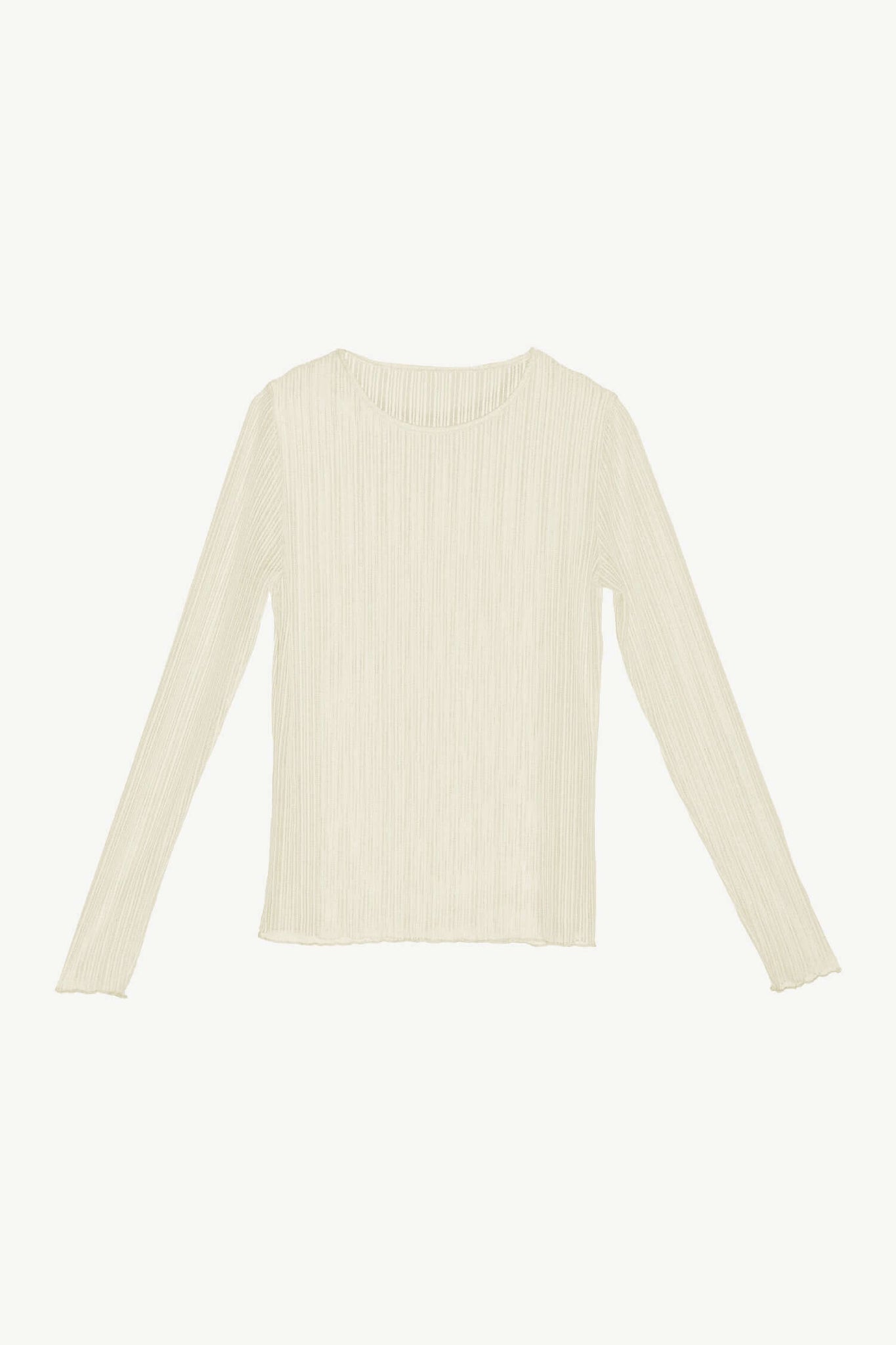 Ribbed Mesh Crew Long Sleeve