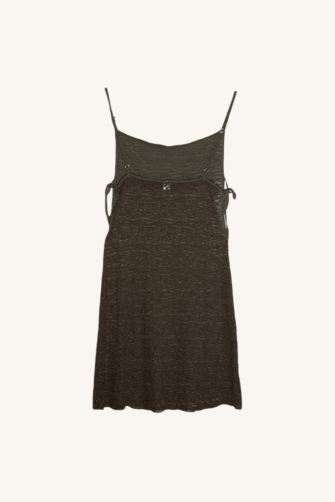 Crepe Mesh Mini Dress