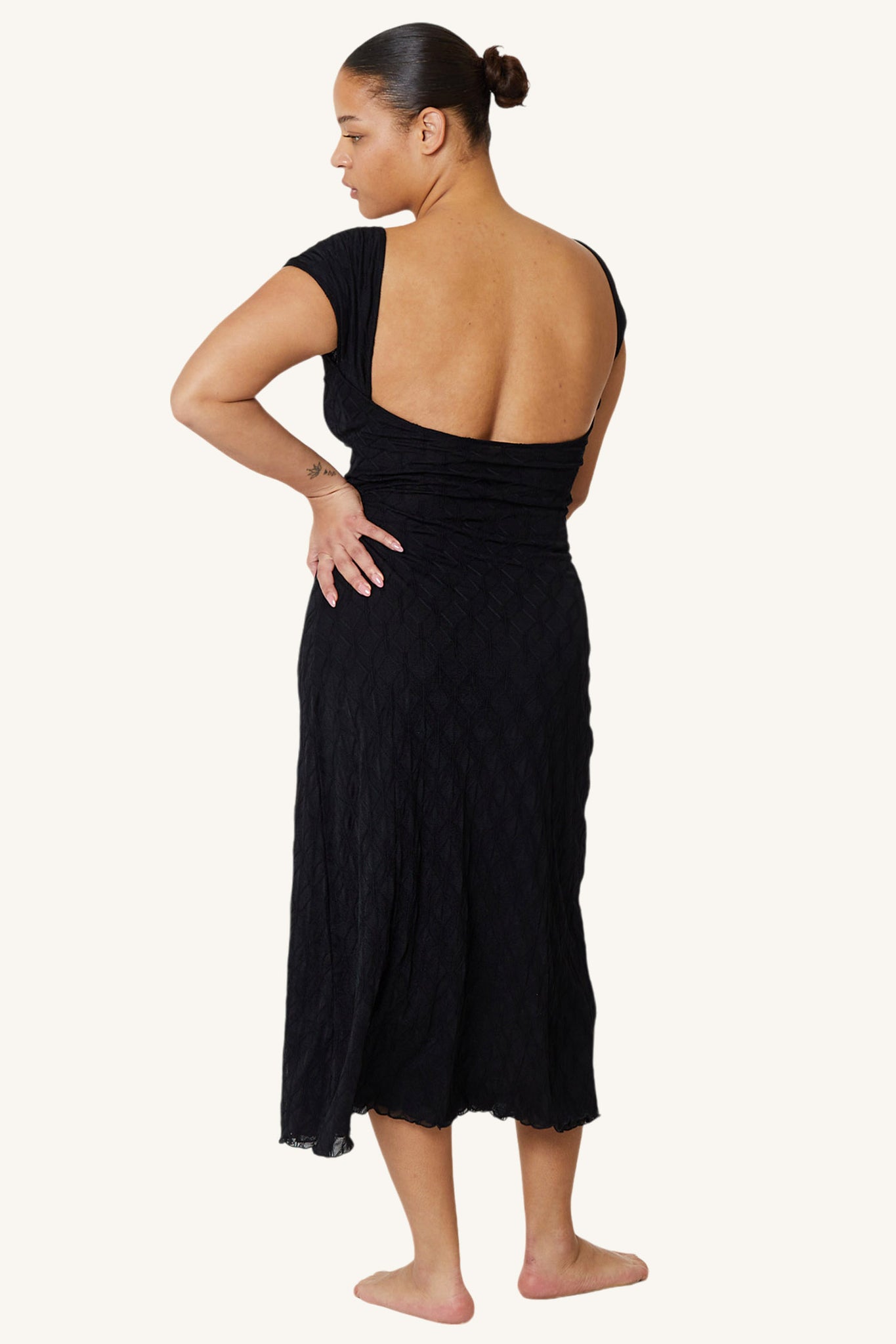 Diamond Mesh Backless Dress