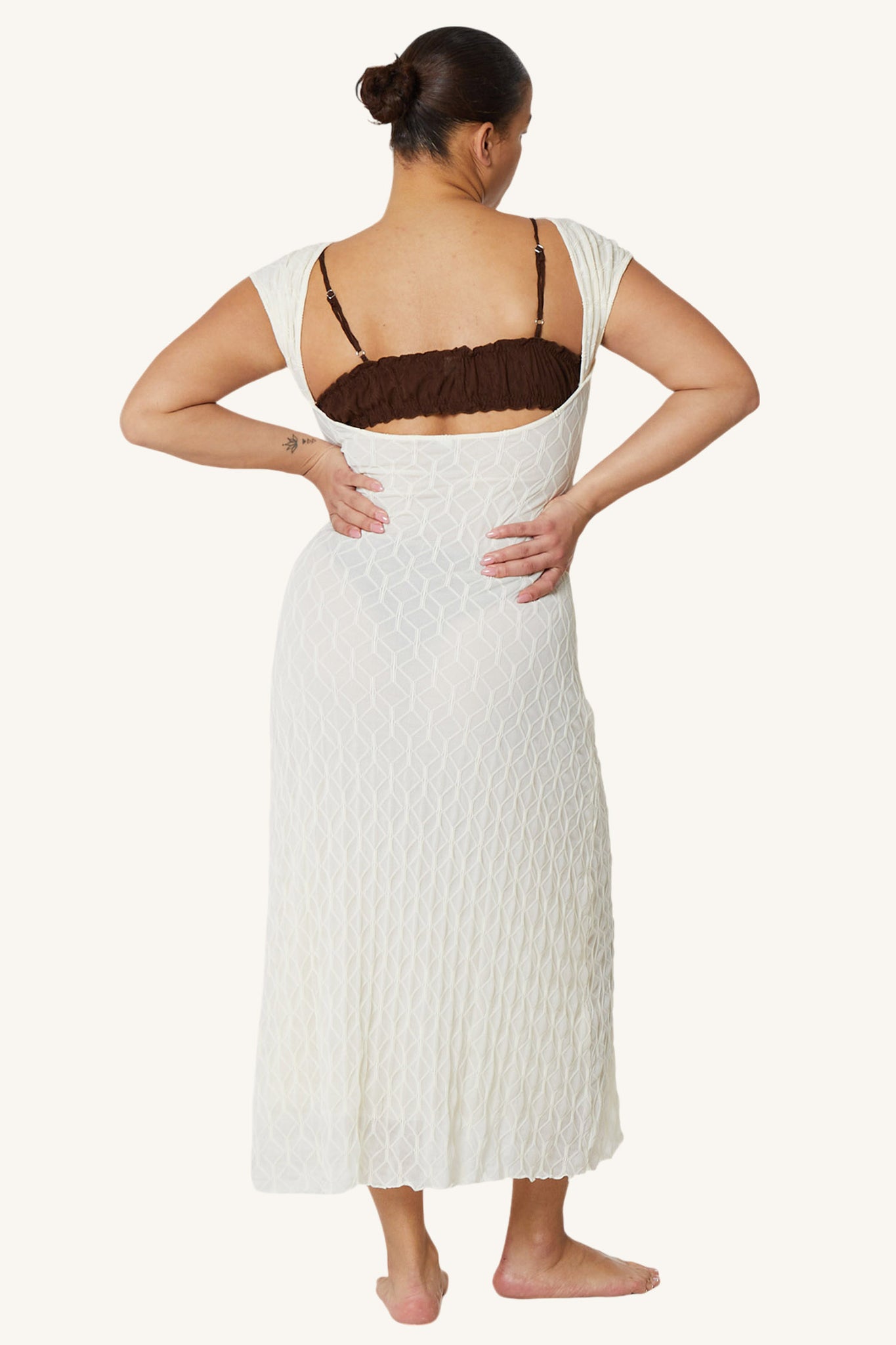 Diamond Mesh Backless Dress