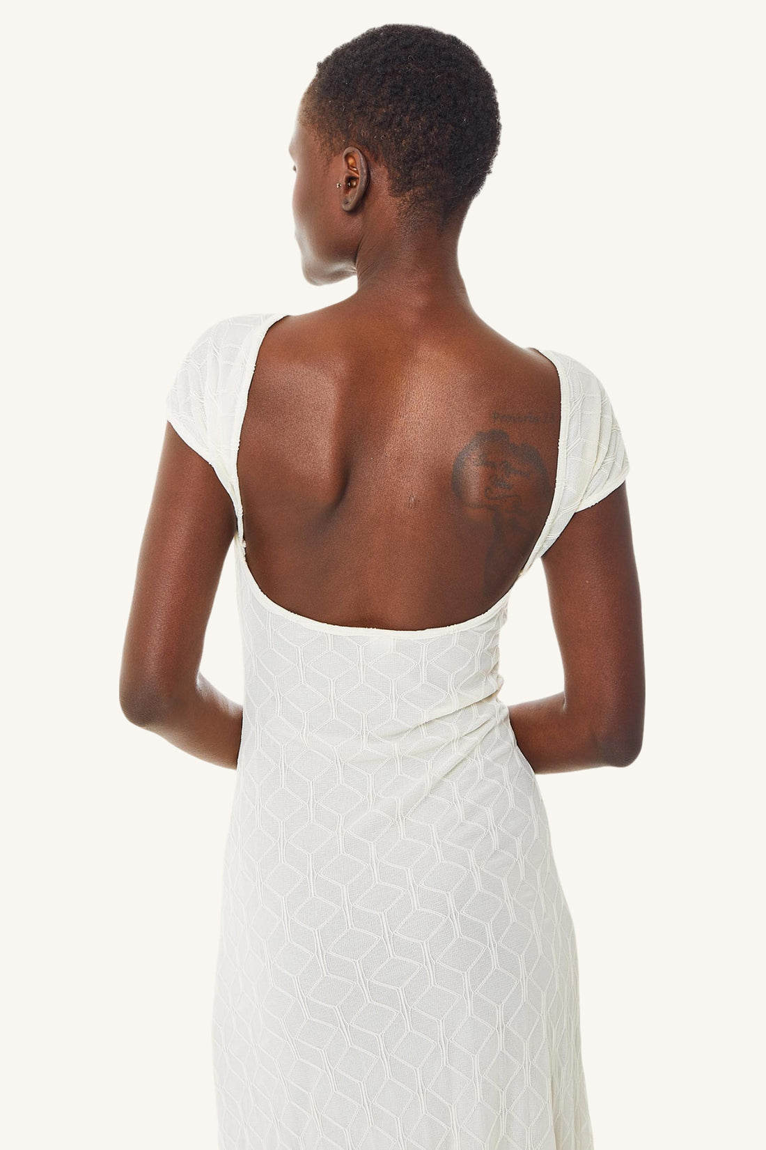 Diamond Mesh Backless Dress