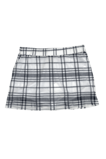 Plaid Crinkled Mesh Boxer Skort
