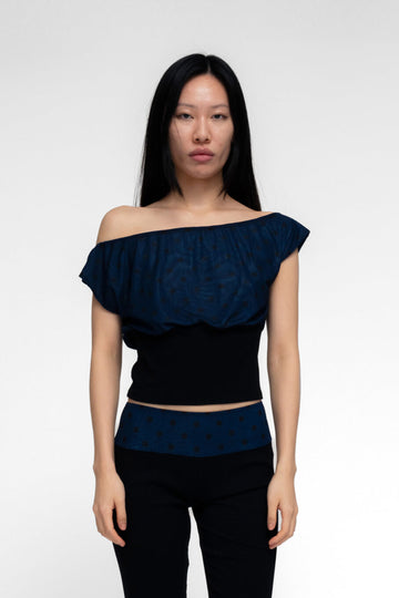 SORI TOP IN SAILOR POLKA BLACK