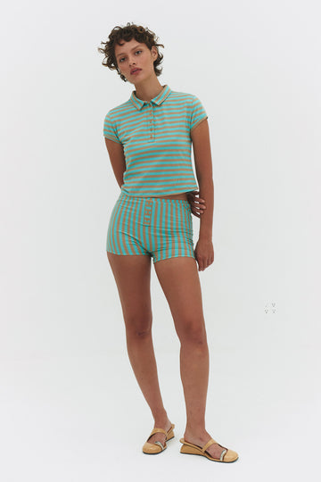 JACI SHORTS IN MINT AND MOCHA