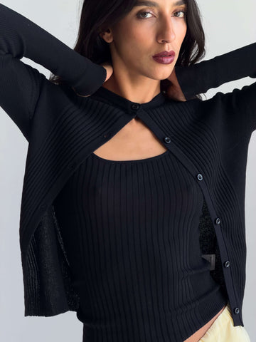 Ribbed Knit Cardigan