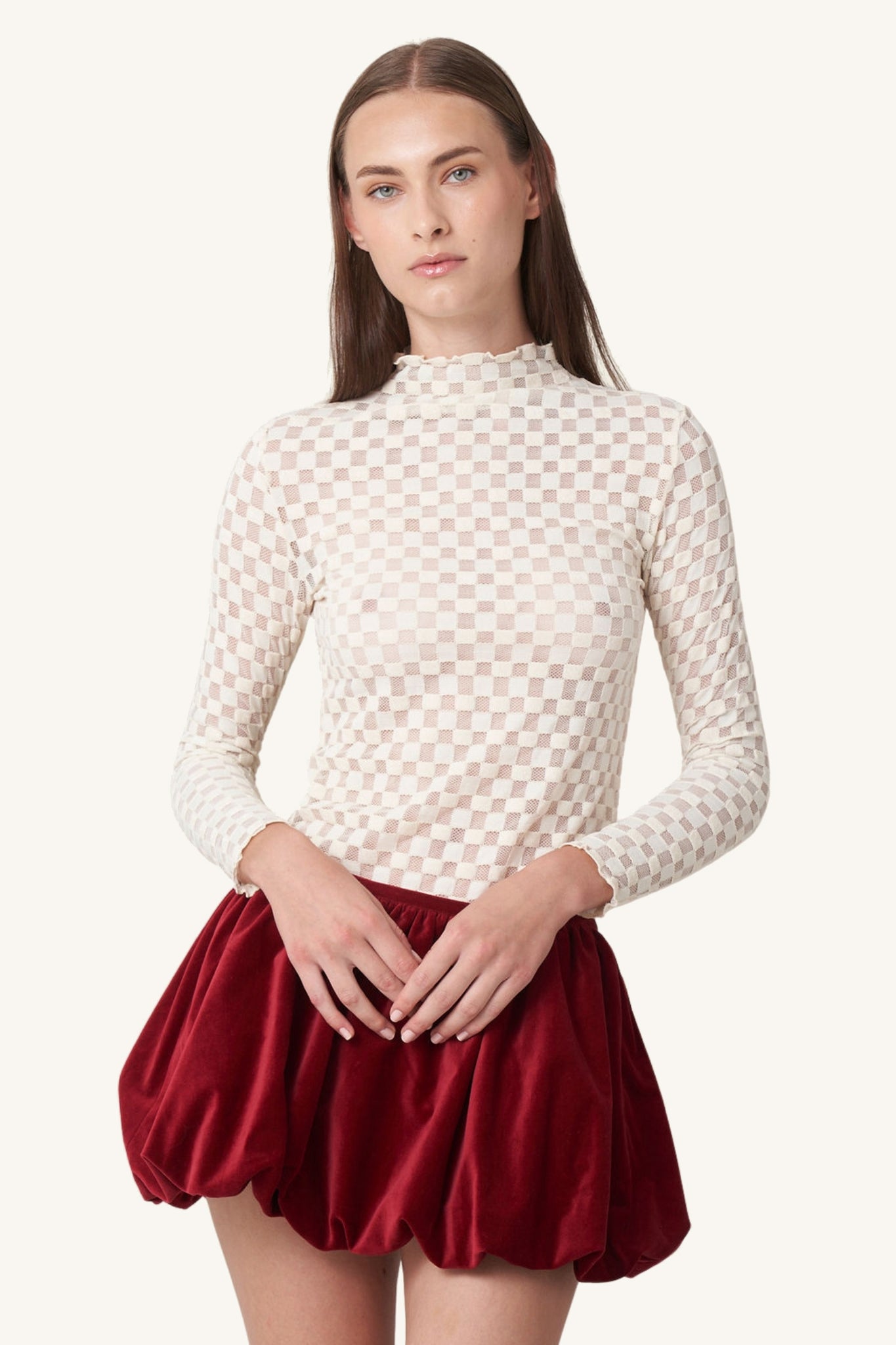 Harmony Checkered Mesh Top