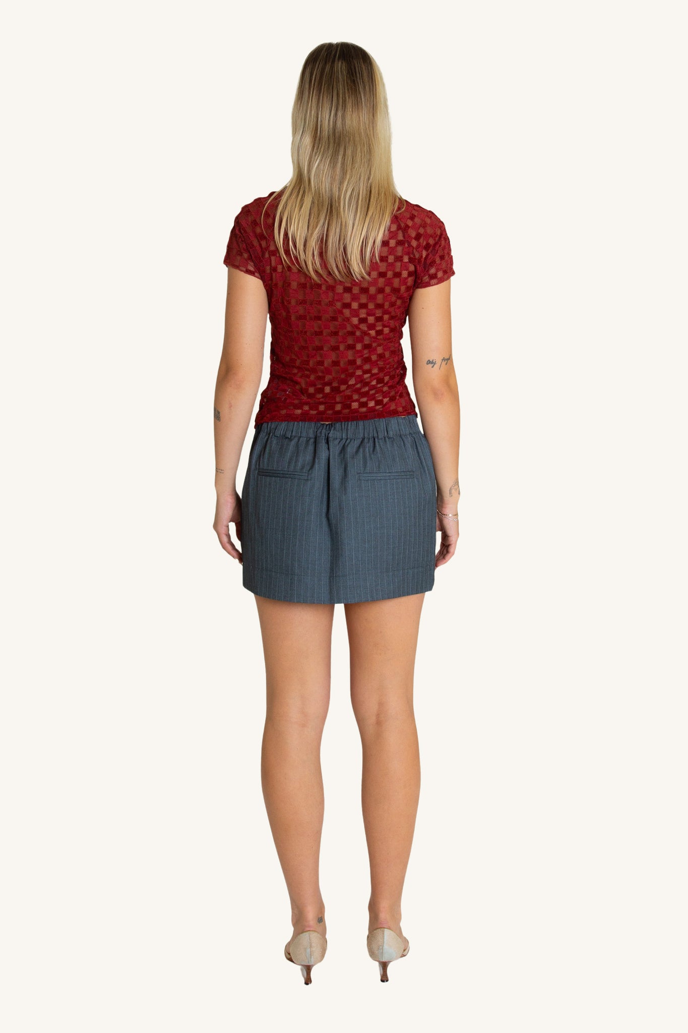 Harmony Checkered Mesh Baby Tee