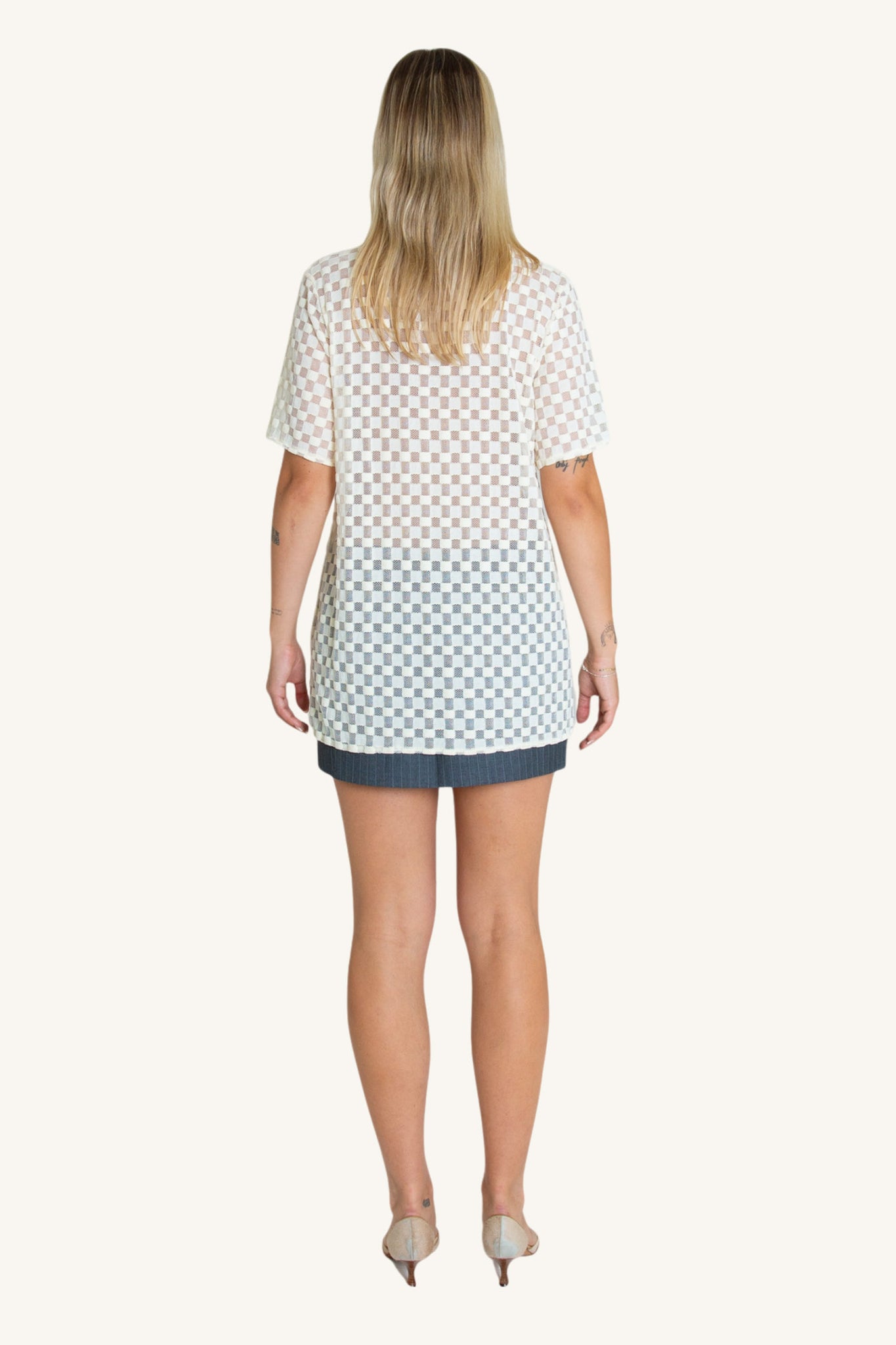 Harmony Checkered Mesh Button Down