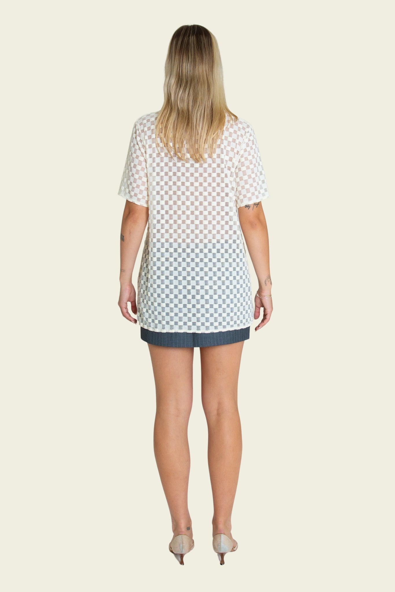 Harmony Checkered Mesh Button Down