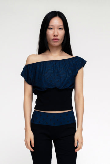 SORI TOP IN SAILOR POLKA BLACK