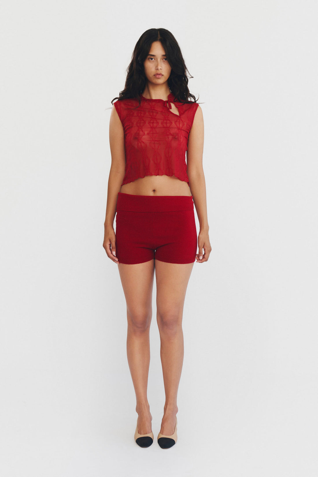 Mariposa Keyhole Tee In Goji Berry