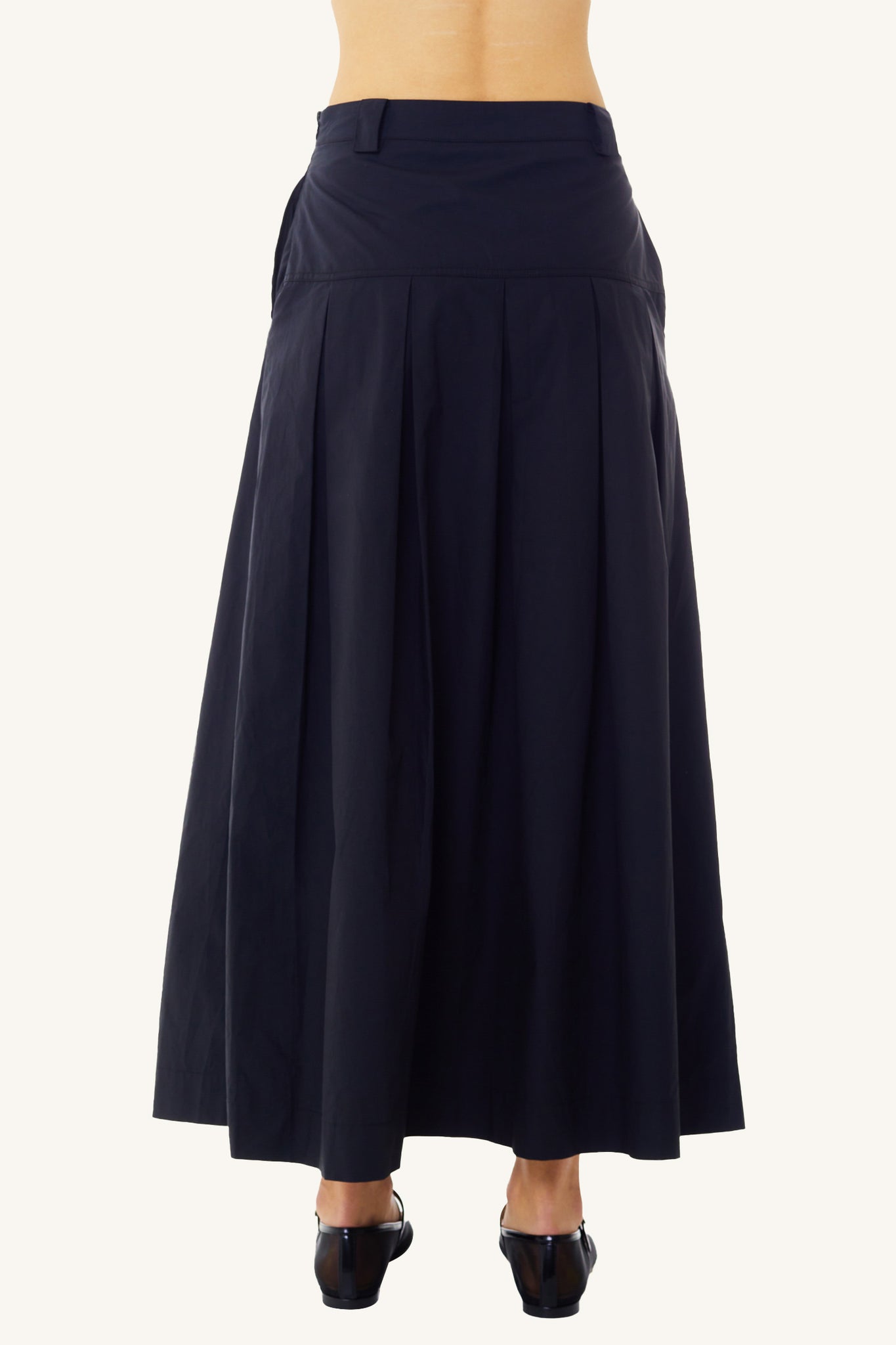 Pleated Utility Midi Skirt