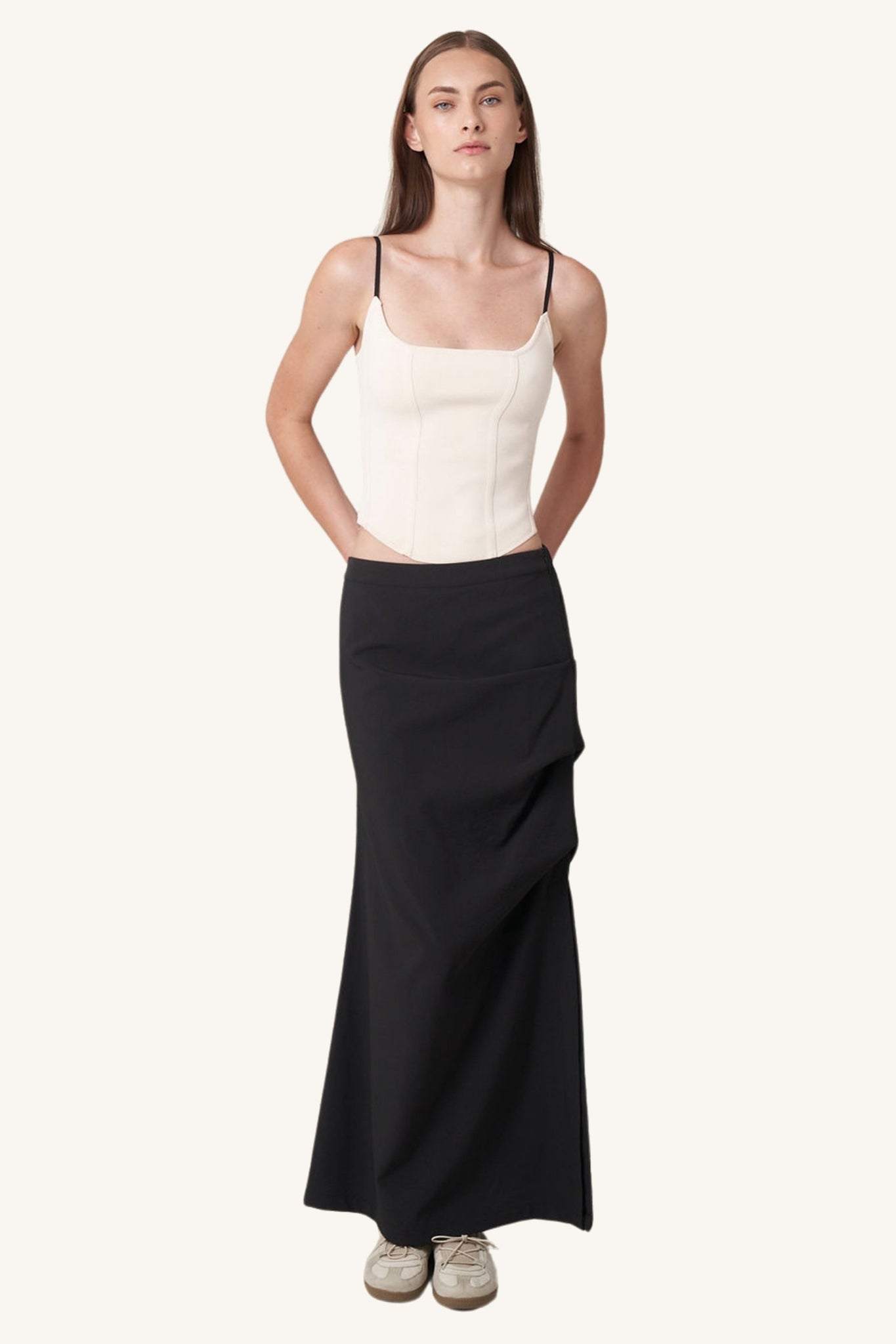 Orion Ruched Midi Skirt