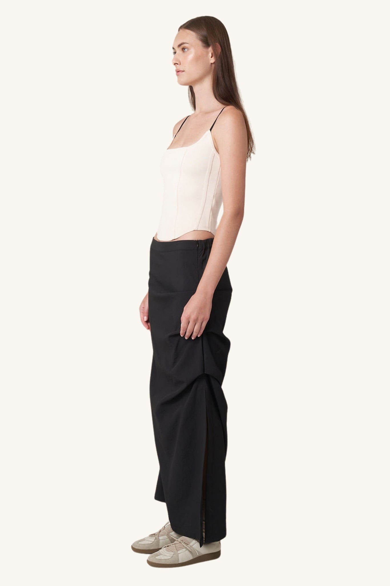 Orion Ruched Midi Skirt