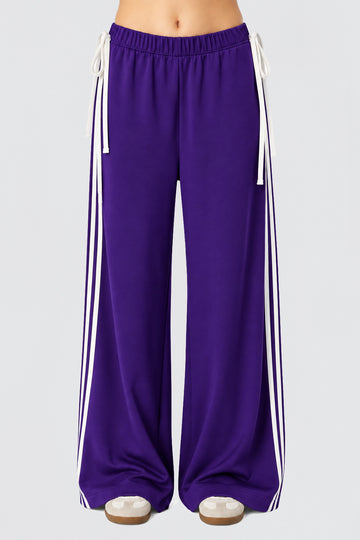 French Tery Bow Jogger In Purple