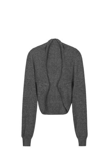 CASHMERE WOOL MULTI-WAY BOLERO TOP IN CHARCOAL