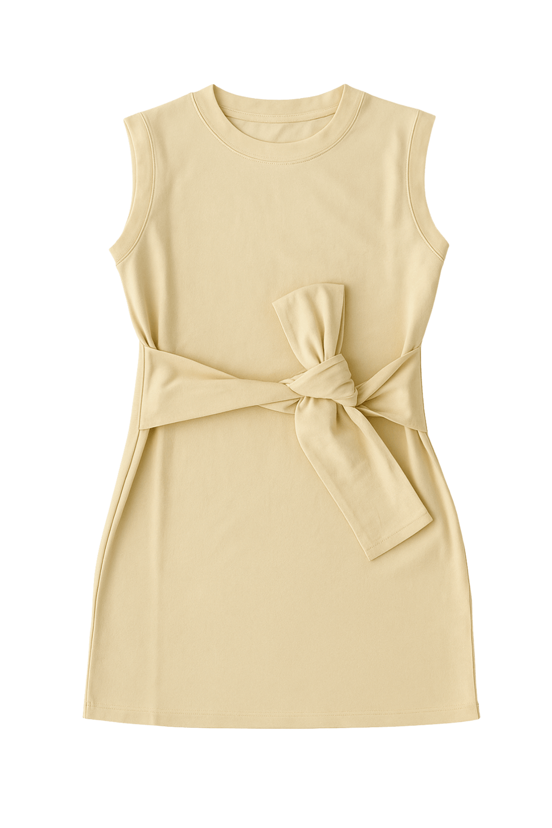 FRENCH TERRY TIE DRESS IN BUTTER