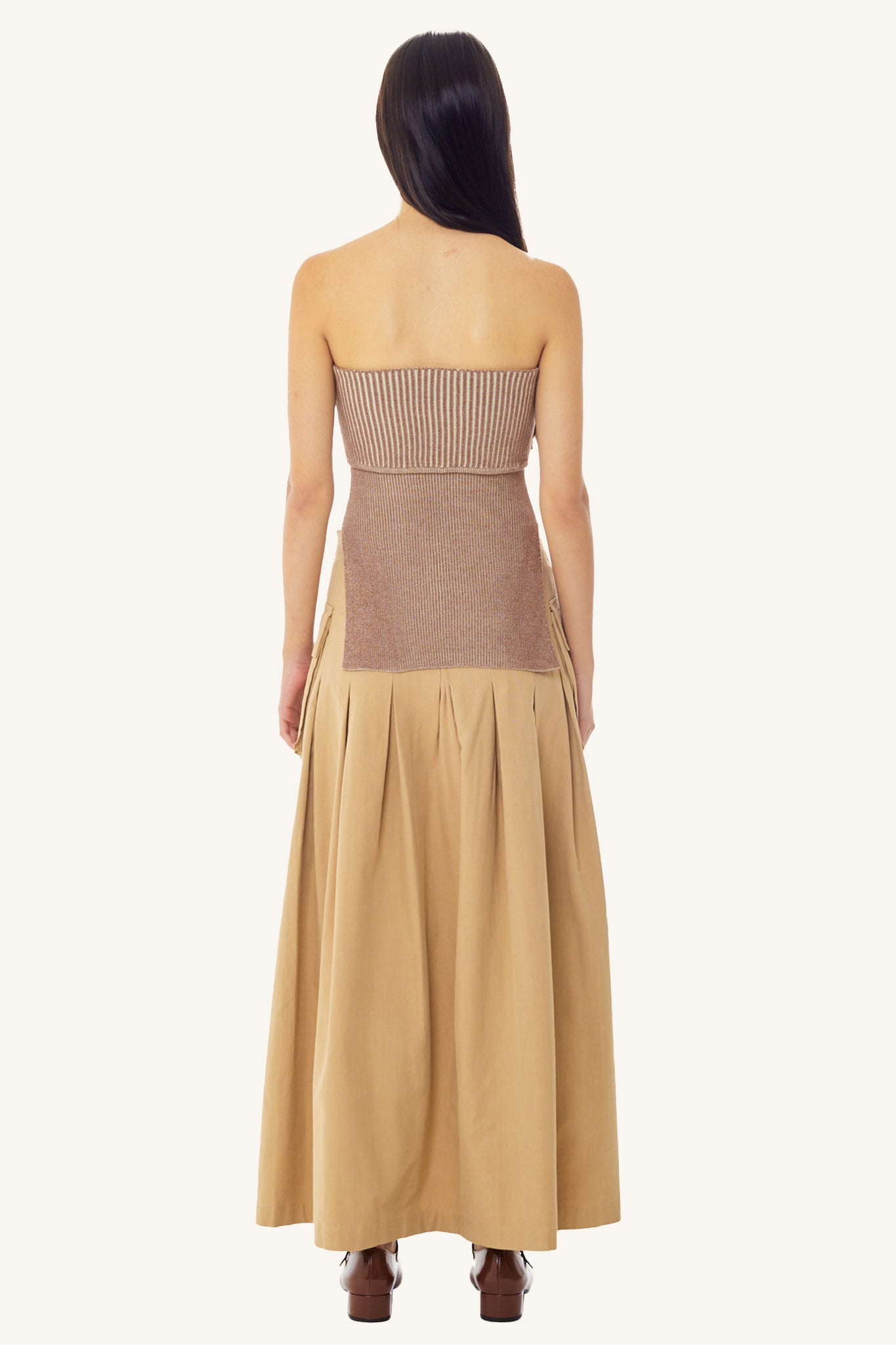 Cargo Pleated Midi Skirt