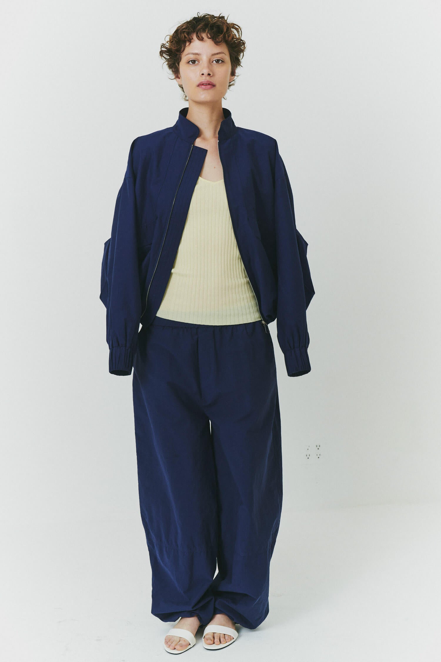 Sable Zip Up Jacket in Navy | Find Me Now The Label