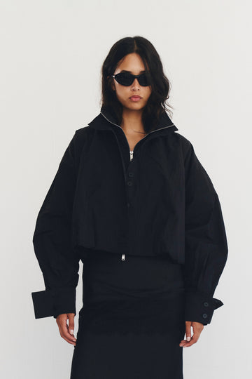 Amaryllis Cropped Jacket In Black