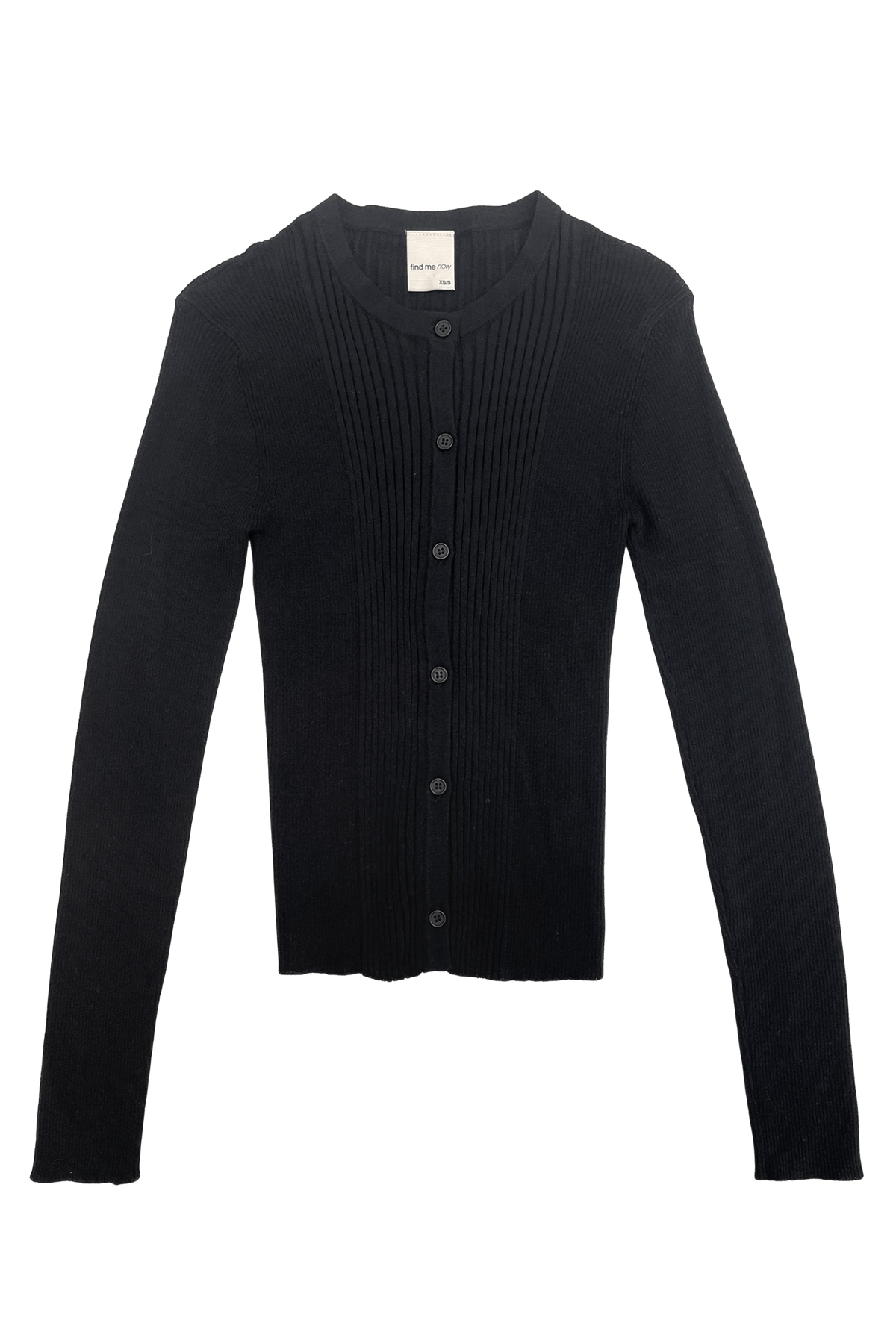 RIBBED KNIT CARDIGAN IN BLACK – findmenowthelabel